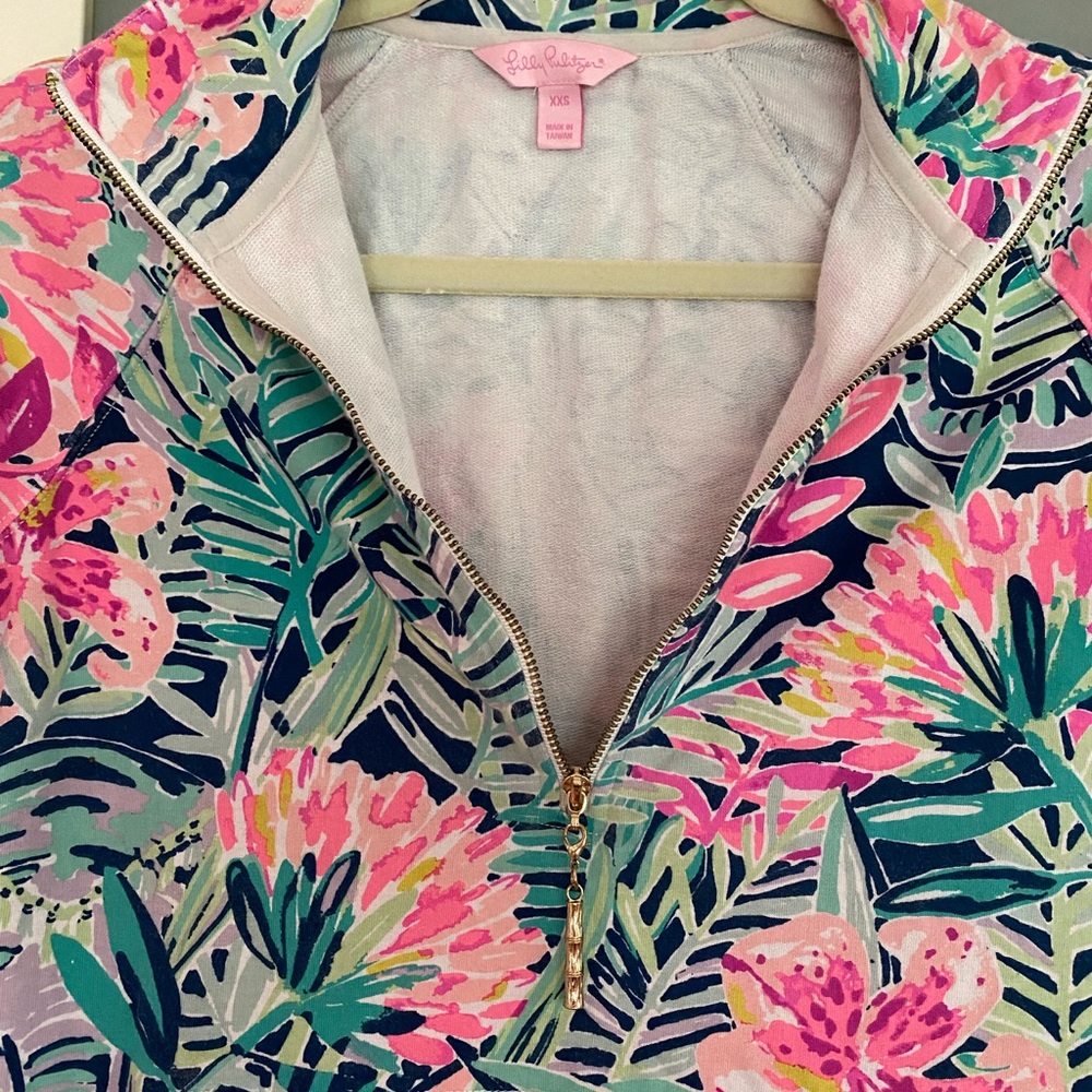 Lilly Pulitzer Skipper Popover Floral Quarter-Zip XXS - Picture 6 of 8